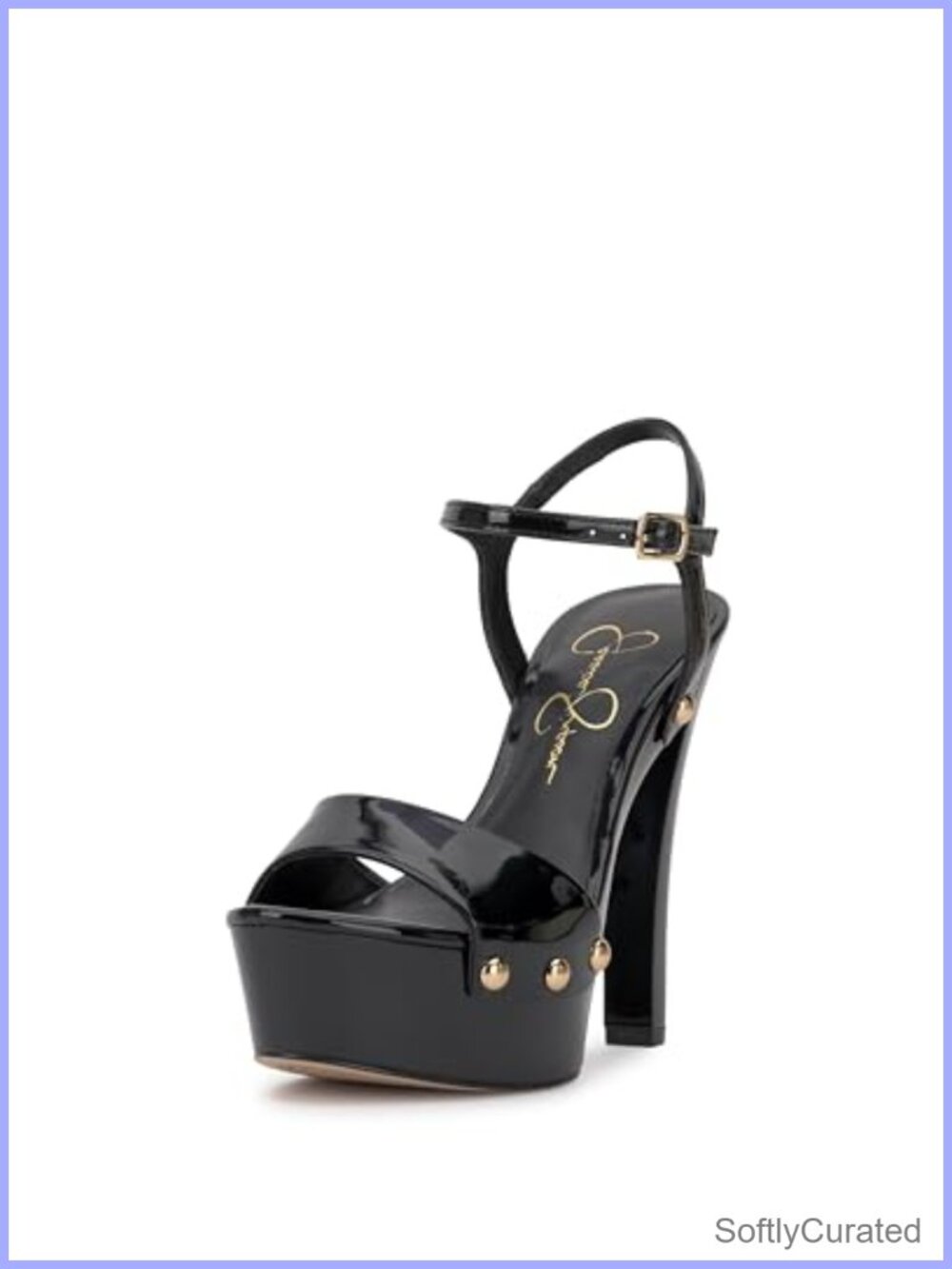 Faux Leather Platform Sandal Cone Heel Ankle Strap Formal